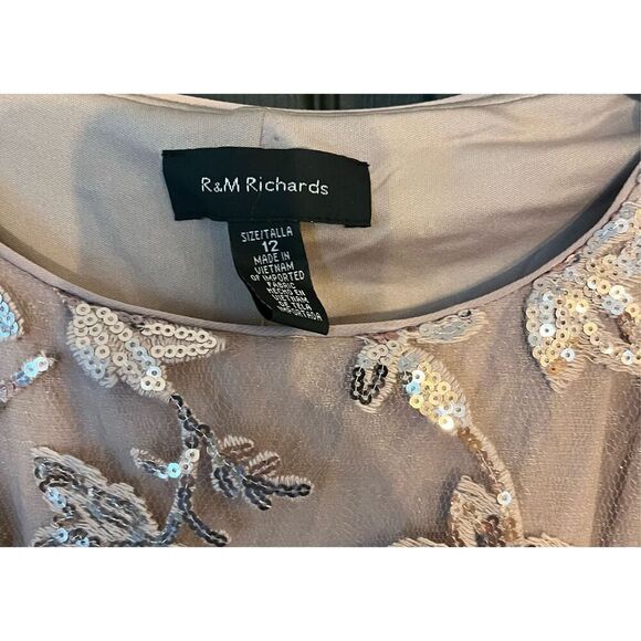 R & M Richards Women's Sequined Floral-Lace Poncho Dress - Picture 6 of 6